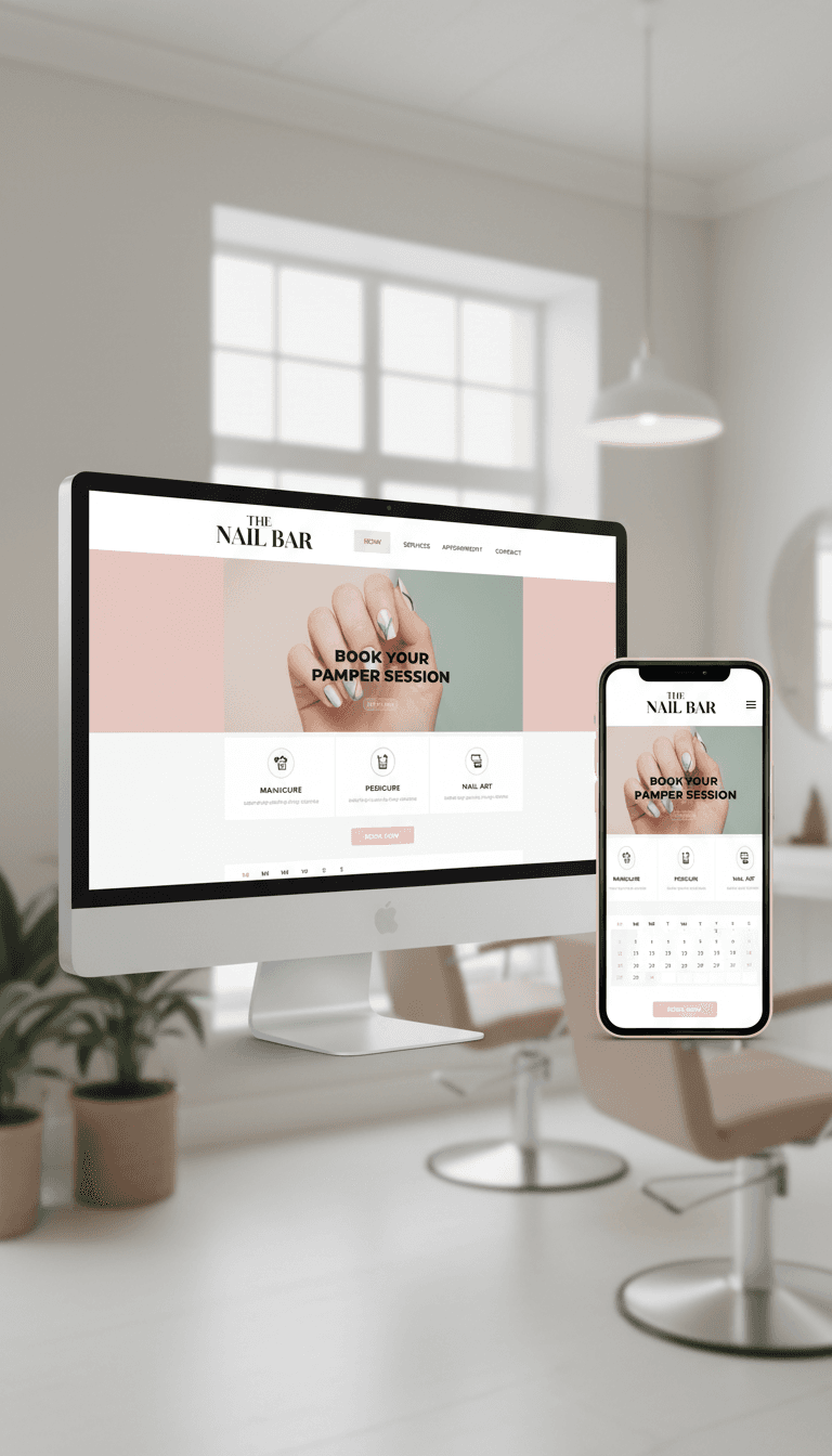 Nail salon website with booking system
